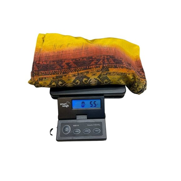 Vtg Chicos Silk Button Up Shirt Yellow Red Tribal Aztec Tunic Long Sleeve Sz 2 M - Picture 6 of 6